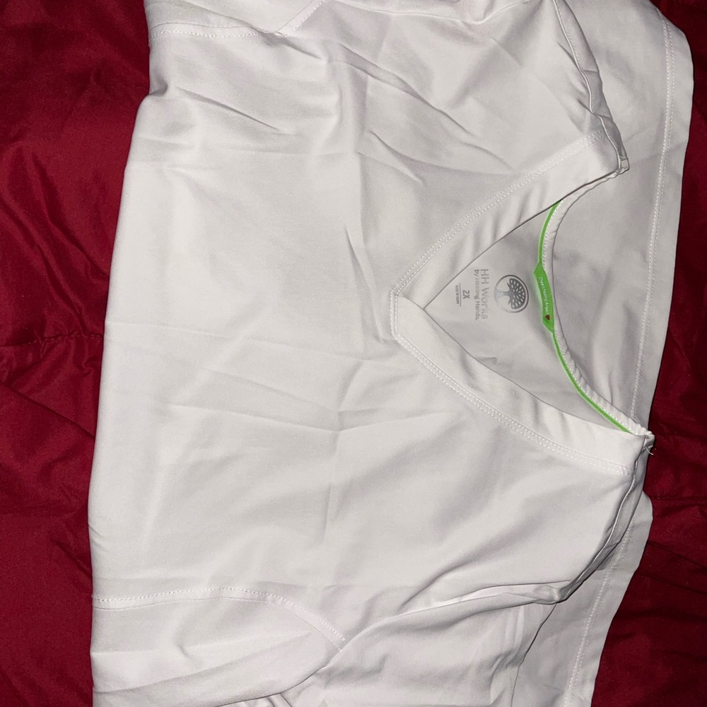 2X white scrub tops (3 total)